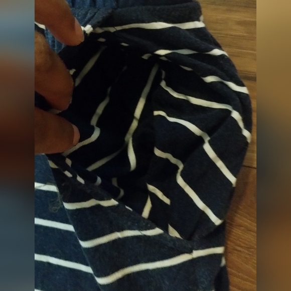 St. John's Bay Casual Striped Navy Blue & White Drawing String Pencil Skirts - Picture 6 of 9